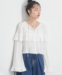 earth music&ecology | フリル切替えショートブラウス(シャツ/ブラウス)