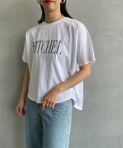 MICA&DEAL（マイカ＆ディール）の「[MICA&DEAL/マイカアンドディール] 別注 MITCHEL ロゴプリントTシャツ（Tシャツ/カットソー・レディース・チャコール/ホワイト/ブルー・F）」の10枚目の写真