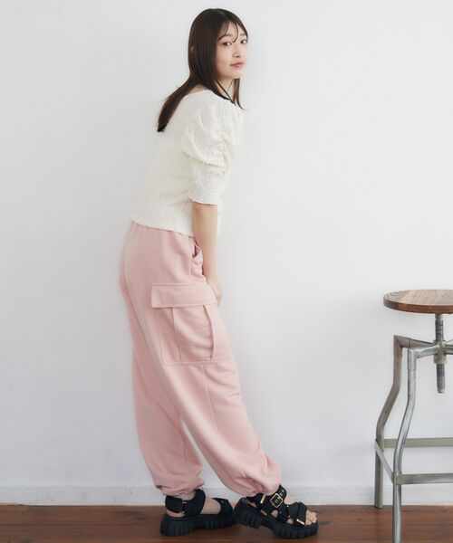 RETRO GIRL(レトロガール)の「ジャガードTEE(Tシャツ/カットソー・レディース・オレンジ/グリーン/オフホワイト・FREE)」の5枚目の写真