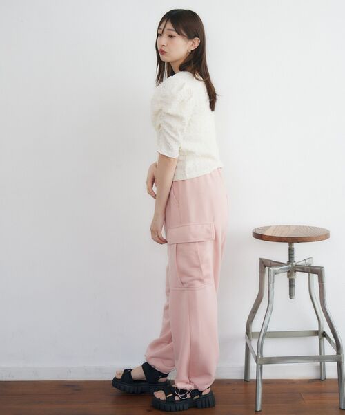 RETRO GIRL(レトロガール)の「ジャガードTEE(Tシャツ/カットソー・レディース・オレンジ/グリーン/オフホワイト・FREE)」の6枚目の写真