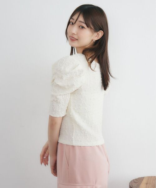 RETRO GIRL(レトロガール)の「ジャガードTEE(Tシャツ/カットソー・レディース・オレンジ/グリーン/オフホワイト・FREE)」の10枚目の写真