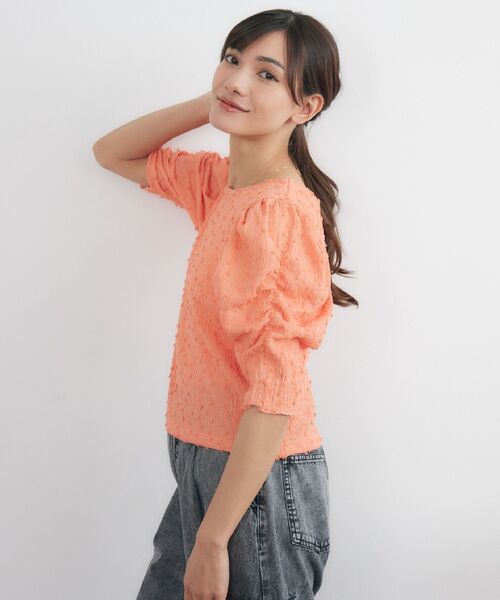 RETRO GIRL(レトロガール)の「ジャガードTEE(Tシャツ/カットソー・レディース・オレンジ/グリーン/オフホワイト・FREE)」の19枚目の写真