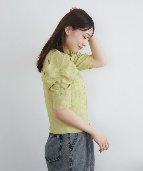 RETRO GIRL(レトロガール)の「ジャガードTEE(Tシャツ/カットソー・レディース・オレンジ/グリーン/オフホワイト・FREE)」の22枚目の写真