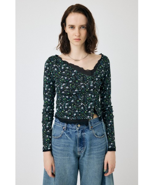 MOUSSY（マウジー）の「LAYERED ASSYMETRIC SHEER トップス（T