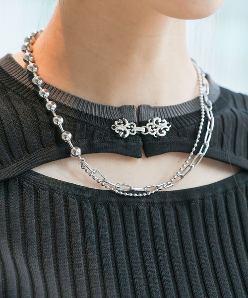 HARE（ハレ）の「MIXチェーンショートラリエット(HARE)（ネックレス・レディース・ゴールド/シルバー・FREE）」の6枚目の写真