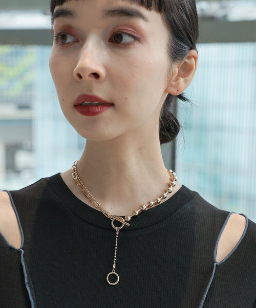 HARE（ハレ）の「MIXチェーンショートラリエット(HARE)（ネックレス・レディース・ゴールド/シルバー・FREE）」の8枚目の写真