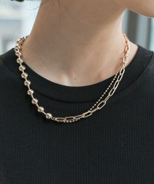 HARE（ハレ）の「MIXチェーンショートラリエット(HARE)（ネックレス・レディース・ゴールド/シルバー・FREE）」の9枚目の写真