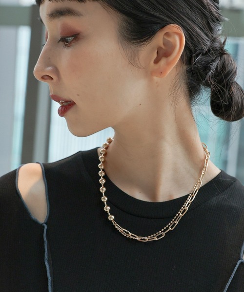 HARE（ハレ）の「MIXチェーンショートラリエット(HARE)（ネックレス・レディース・ゴールド/シルバー・FREE）」の12枚目の写真