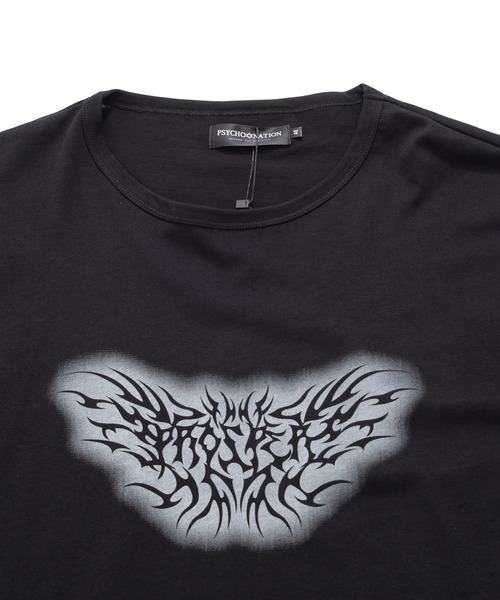 『PSYCHO NATION/サイコネーション』トライバルバタフライ半袖Tシャツ SILVER BULLET（シルバーバレット）の「『PSYCHO NATION/サイコ