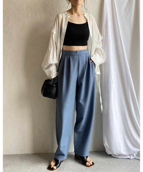 She's Closet(シーズクローゼット)の「カップ付きショート丈クロップドベアトップブラキャミソールトップス(キャミソール・レディース・ブラウン/ブラック/オフホワイト・FREE)」の18枚目の写真