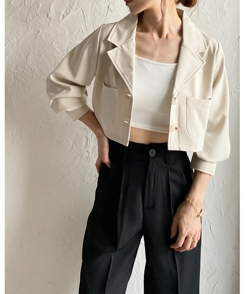 She's Closet(シーズクローゼット)の「カップ付きショート丈クロップドベアトップブラキャミソールトップス(キャミソール・レディース・ブラウン/ブラック/オフホワイト・FREE)」の16枚目の写真