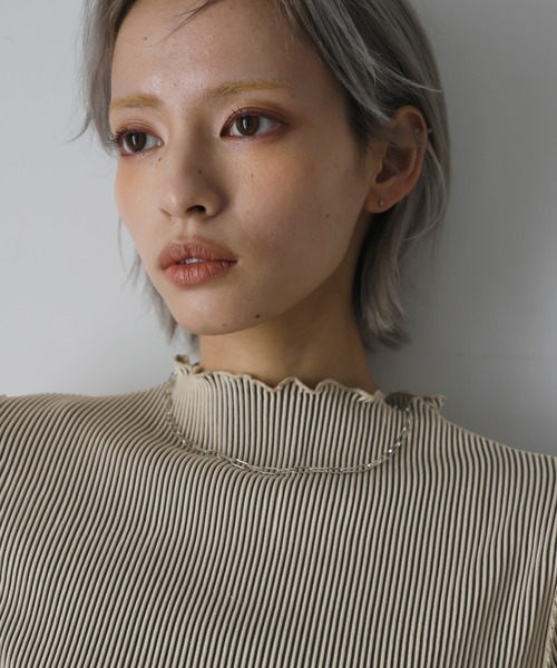 Girly Doll(ガーリードール)の「プリーツメロウハーフスリーブトップス(Tシャツ/カットソー・レディース・モカ/ベージュ/グレー/ブラック・M/L)」の22枚目の写真