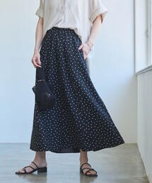 【WEB限定】リネンミックスドットフレアスカート
