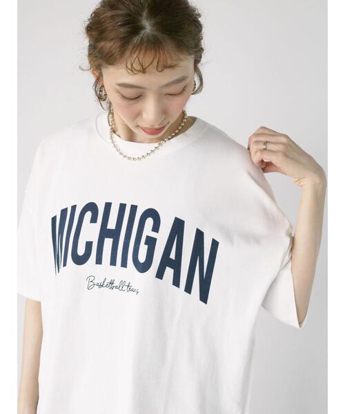 Lugnoncure（ルノンキュール）の「アウトロックカレッジロゴTシャツ（Tシャツ/カットソー・レディース・オレンジ/チャコールグレー/オフホワイト・F）」の2枚目の写真