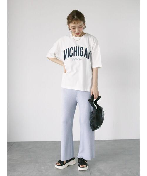 Lugnoncure（ルノンキュール）の「アウトロックカレッジロゴTシャツ（Tシャツ/カットソー・レディース・オレンジ/チャコールグレー/オフホワイト・F）」の9枚目の写真