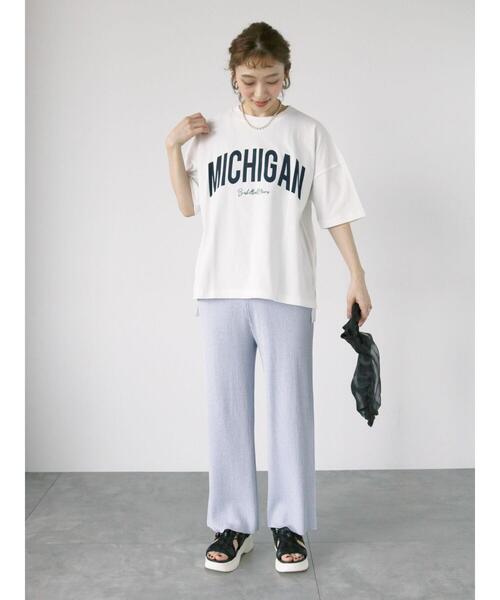 Lugnoncure（ルノンキュール）の「アウトロックカレッジロゴTシャツ（Tシャツ/カットソー・レディース・オレンジ/チャコールグレー/オフホワイト・F）」の10枚目の写真