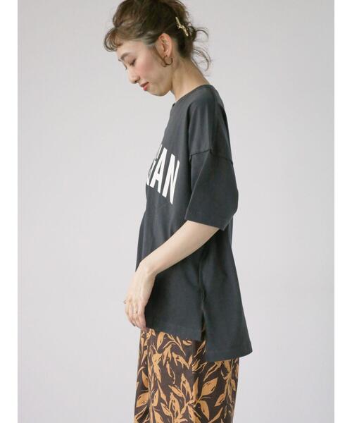 Lugnoncure（ルノンキュール）の「アウトロックカレッジロゴTシャツ（Tシャツ/カットソー・レディース・オレンジ/チャコールグレー/オフホワイト・F）」の14枚目の写真