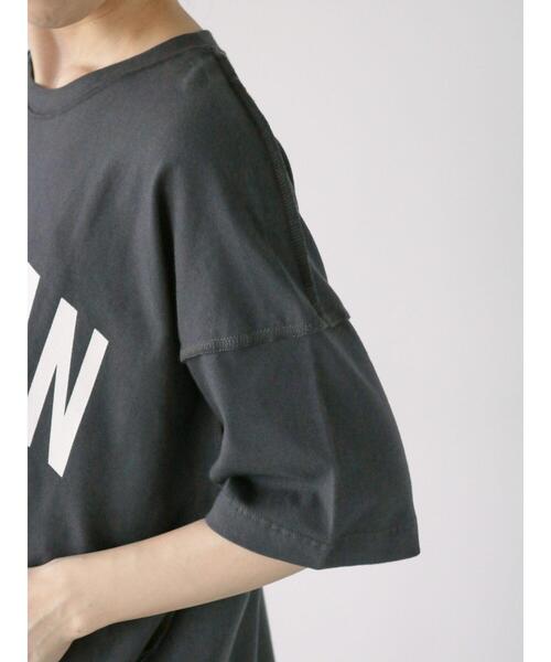 Lugnoncure（ルノンキュール）の「アウトロックカレッジロゴTシャツ（Tシャツ/カットソー・レディース・オレンジ/チャコールグレー/オフホワイト・F）」の18枚目の写真