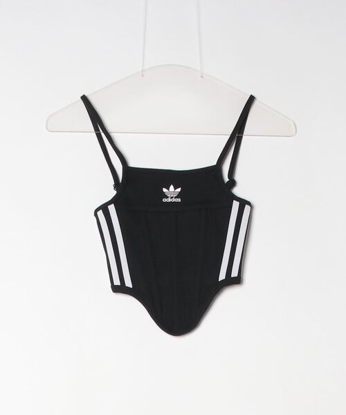 adidas（アディダス）の「adidas 3 S CORSET / アディダス スリーストライプス コルセット（キャミソール・レディース・ブラック・2/0/1）」の4枚目の写真