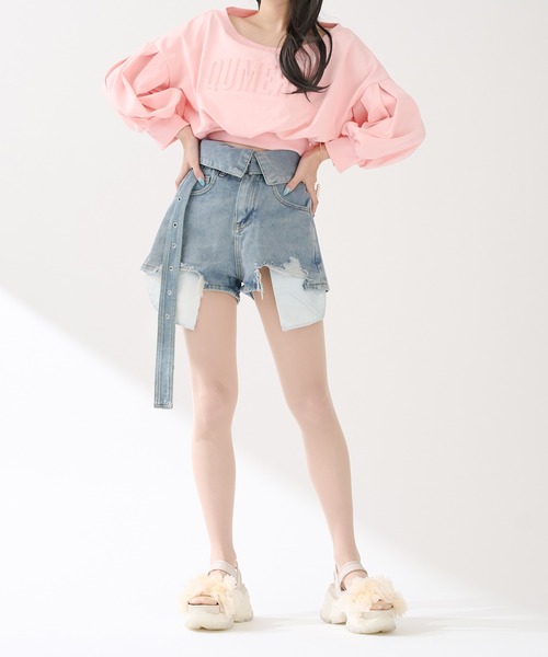 qumerry.（キュメリ）の「ロゴスウェットプルオーバー（スウェット・レディース・ピンク/グレー/オフホワイト・FREE）」の16枚目の写真