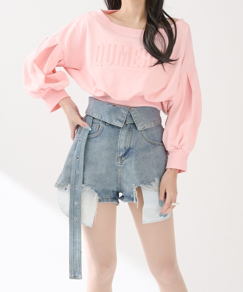 qumerry.（キュメリ）の「ロゴスウェットプルオーバー（スウェット・レディース・ピンク/グレー/オフホワイト・FREE）」の17枚目の写真