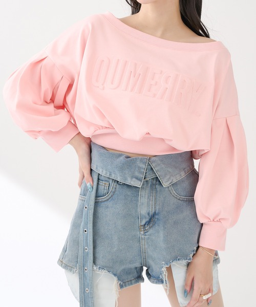 qumerry.（キュメリ）の「ロゴスウェットプルオーバー（スウェット・レディース・ピンク/グレー/オフホワイト・FREE）」の18枚目の写真