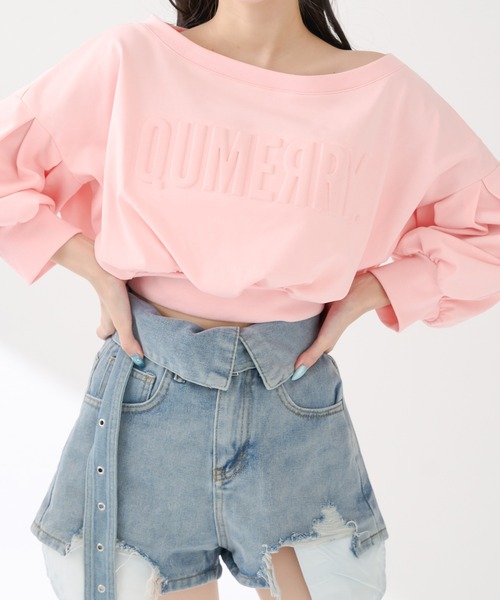 qumerry.（キュメリ）の「ロゴスウェットプルオーバー（スウェット・レディース・ピンク/グレー/オフホワイト・FREE）」の19枚目の写真