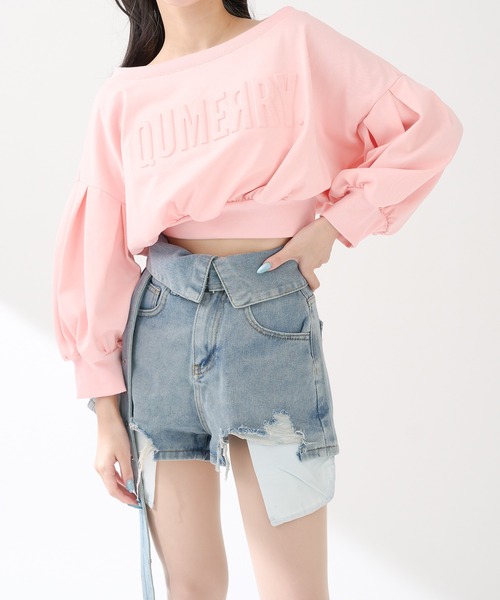 qumerry.（キュメリ）の「ロゴスウェットプルオーバー（スウェット・レディース・ピンク/グレー/オフホワイト・FREE）」の20枚目の写真