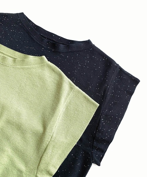 Q（キュー）の「スパンコールヤーンニット（ニット/セーター・レディース・ブラック/セージグリーン・MEDIUM）」の6枚目の写真