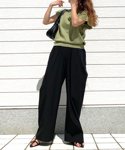 Q（キュー）の「スパンコールヤーンニット（ニット/セーター・レディース・ブラック/セージグリーン・MEDIUM）」の18枚目の写真