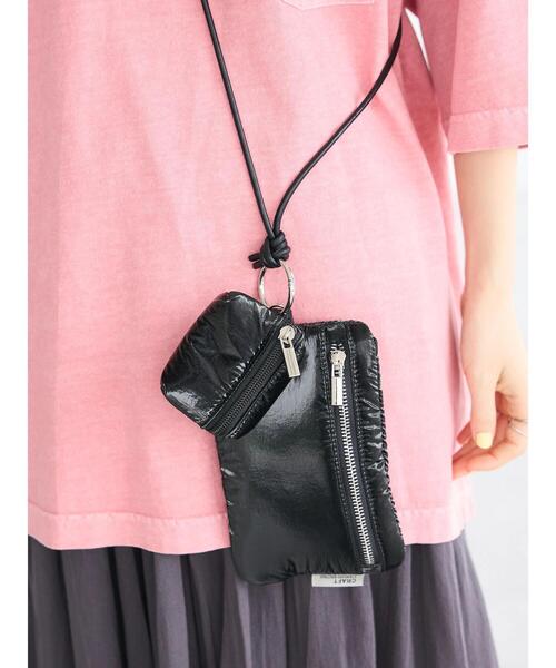 CRAFT STANDARD BOUTIQUE(クラフトスタンダードブティック)の「2連スマホマルチショルダーポーチ(ショルダーバッグ・レディース・シルバー/ブラック/ライトピンク/ネイビー・FREE)」の6枚目の写真