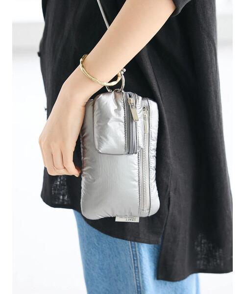 CRAFT STANDARD BOUTIQUE(クラフトスタンダードブティック)の「2連スマホマルチショルダーポーチ(ショルダーバッグ・レディース・シルバー/ブラック/ライトピンク/ネイビー・FREE)」の9枚目の写真