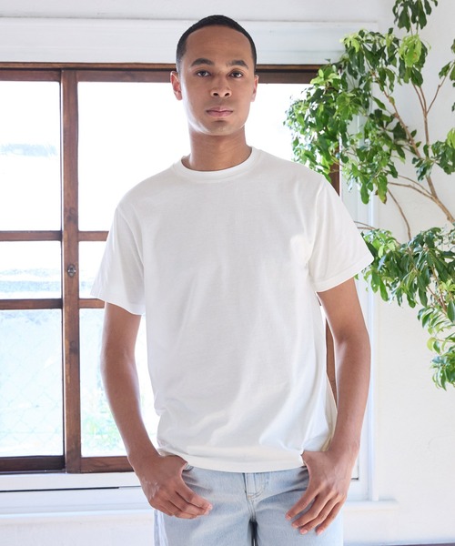 coca(coca)(コカ)の「ボックスTシャツ シワになりにくい イージーケア(Tシャツ/カットソー・メンズ・ホワイト/チャコール/ライトベージュ/ダークグリーン/ネイビー/ライトグレー/オレンジ/ブラック・M/L/XL)」の14枚目の写真