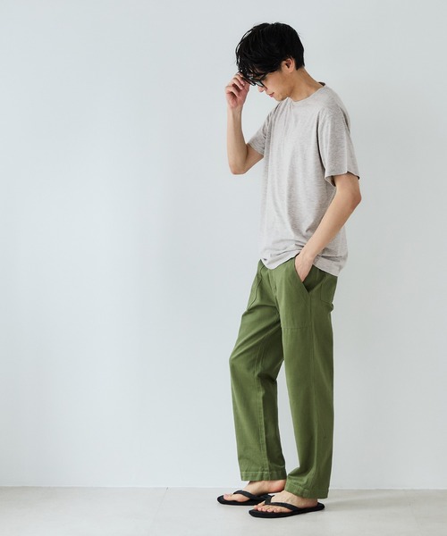 coca(coca)(コカ)の「ボックスTシャツ シワになりにくい イージーケア(Tシャツ/カットソー・メンズ・ホワイト/チャコール/ライトベージュ/ダークグリーン/ネイビー/ライトグレー/オレンジ/ブラック・M/L/XL)」の11枚目の写真