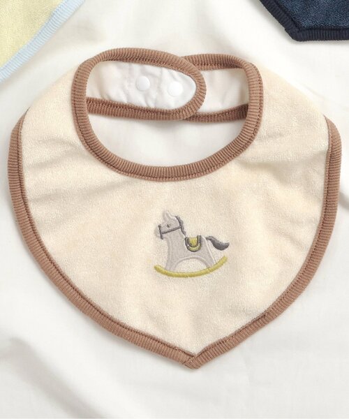 apres les cours(アプレレクール)の「モチーフパイルスタイ(スタイ/よだれかけ・キッズ・アイボリー/クリーム/ネイビー・90)」の2枚目の写真