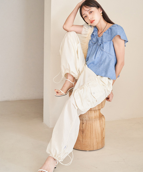 VIS（ビス）の「Lottoコラボシャカパン（その他パンツ・レディース・チャコールグレー/ホワイト系その他5・FREE）」の5枚目の写真