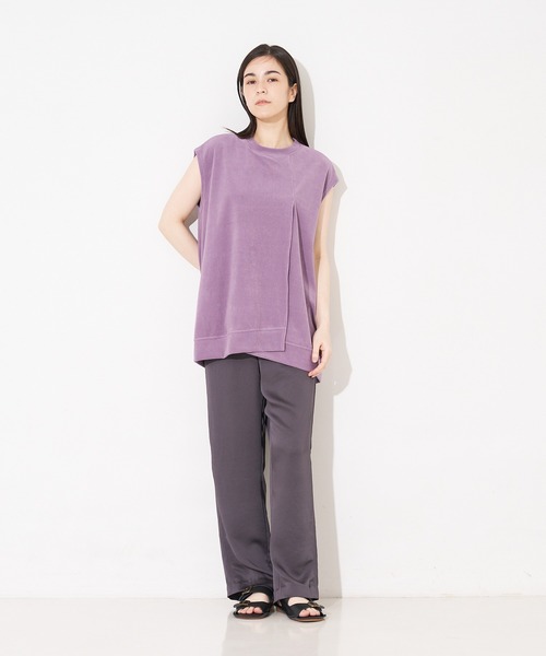 collex（コレックス）の「ミニパイルフレアプルオーバー（Tシャツ/カットソー・レディース・パープル系その他/グレイッシュブルー/チャコールグレー・フリー）」の7枚目の写真