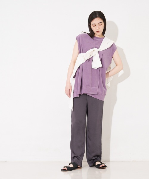 collex（コレックス）の「ミニパイルフレアプルオーバー（Tシャツ/カットソー・レディース・パープル系その他/グレイッシュブルー/チャコールグレー・フリー）」の9枚目の写真