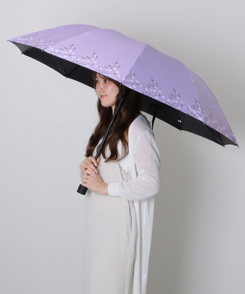 完売品 近沢レース ラベンダー刺繍付き日傘 近沢レース店 折り日傘