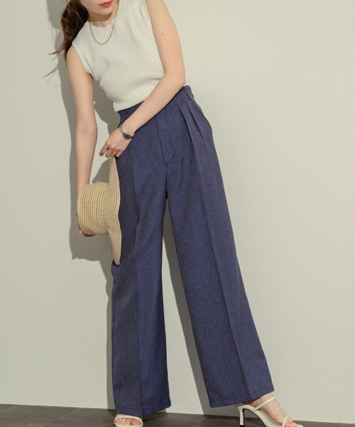 NEUNA(ヌナ)の「2タックパンツ(スラックス・レディース・ブラック/ベージュ/ダークインディゴブルー・SMALL/MEDIUM/LARGE)」の15枚目の写真