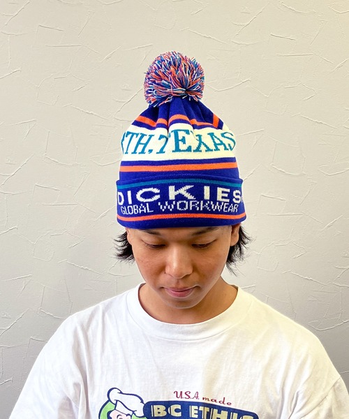 Dickies(ディッキーズ)の「Dickies EX JACQUARD KNIT WATCH/ロゴ/ボンボン付きニット帽/帽子/ワッチキャップ/ディッキーズ(ニットキャップ/ビーニー・メンズ・ブラック/ベージュ/エンジ/ブルー・FREE)」の20枚目の写真