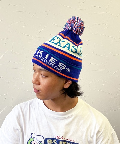 Dickies(ディッキーズ)の「Dickies EX JACQUARD KNIT WATCH/ロゴ/ボンボン付きニット帽/帽子/ワッチキャップ/ディッキーズ(ニットキャップ/ビーニー・メンズ・ブラック/ベージュ/エンジ/ブルー・FREE)」の21枚目の写真