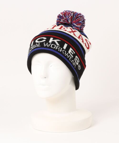 Dickies(ディッキーズ)の「Dickies EX JACQUARD KNIT WATCH/ロゴ/ボンボン付きニット帽/帽子/ワッチキャップ/ディッキーズ(ニットキャップ/ビーニー・メンズ・ブラック/ベージュ/エンジ/ブルー・FREE)」の8枚目の写真