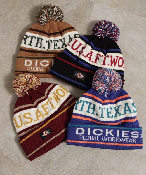 Dickies(ディッキーズ)の「Dickies EX JACQUARD KNIT WATCH/ロゴ/ボンボン付きニット帽/帽子/ワッチキャップ/ディッキーズ(ニットキャップ/ビーニー・メンズ・ブラック/ベージュ/エンジ/ブルー・FREE)」の11枚目の写真