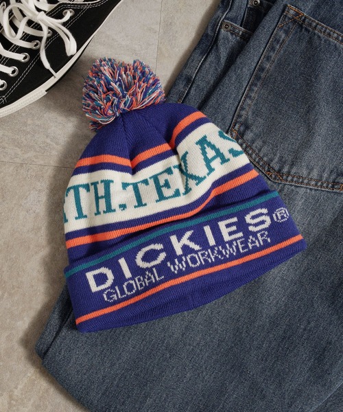 Dickies(ディッキーズ)の「Dickies EX JACQUARD KNIT WATCH/ロゴ/ボンボン付きニット帽/帽子/ワッチキャップ/ディッキーズ(ニットキャップ/ビーニー・メンズ・ブラック/ベージュ/エンジ/ブルー・FREE)」の12枚目の写真