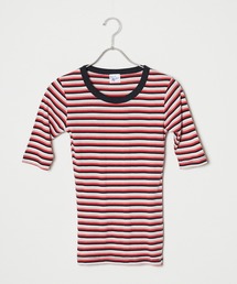 R.P.miller/ミラー パネルリブH/S 5分袖 Tシャツ 2026新作 再入荷 秋服 2026年秋冬