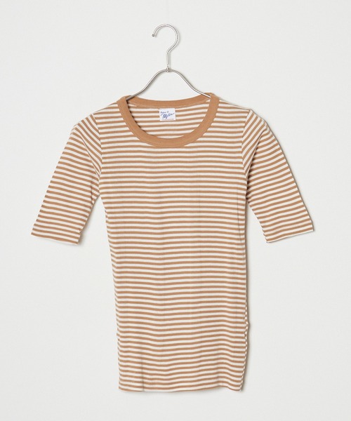 MILLER(ミラー)の「R.P.miller/ミラー パネルリブH/S 5分袖 Tシャツ(Tシャツ/カットソー・レディース・ブラック×レッド/グレー系/ダークグレー/ブラック系/タン/ブラック/ホワイト/ブルー系その他/レッド系その他・FREE)」の21枚目の写真