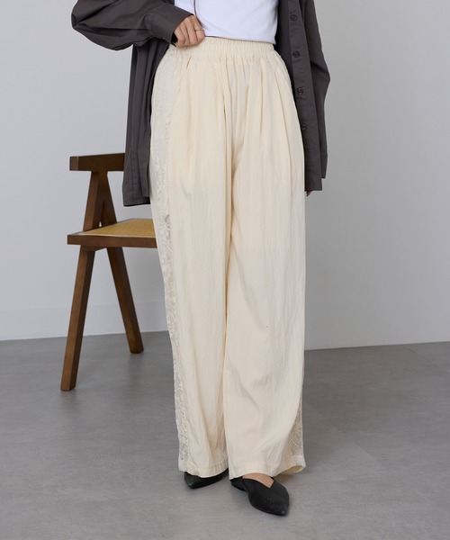 SETUP7(セットアップセブン)の「【SETUP7】レースワイドバンディングパンツ SCCH(その他パンツ・レディース・ホワイト・FREE)」の4枚目の写真