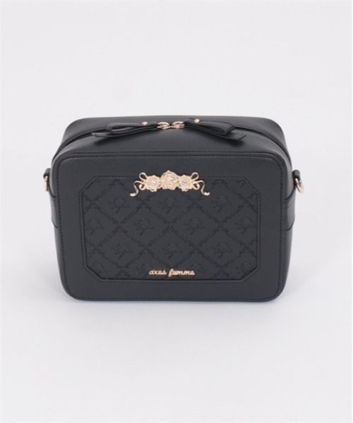 axes femme(アクシーズファム)の「キルト風型押しショルダー(ショルダーバッグ・レディース・パープル/キナリ/ブラック・FREE)」の9枚目の写真