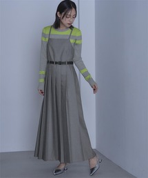 miette | ベルト付きバッククロスプリーツワンピース(ワンピース)